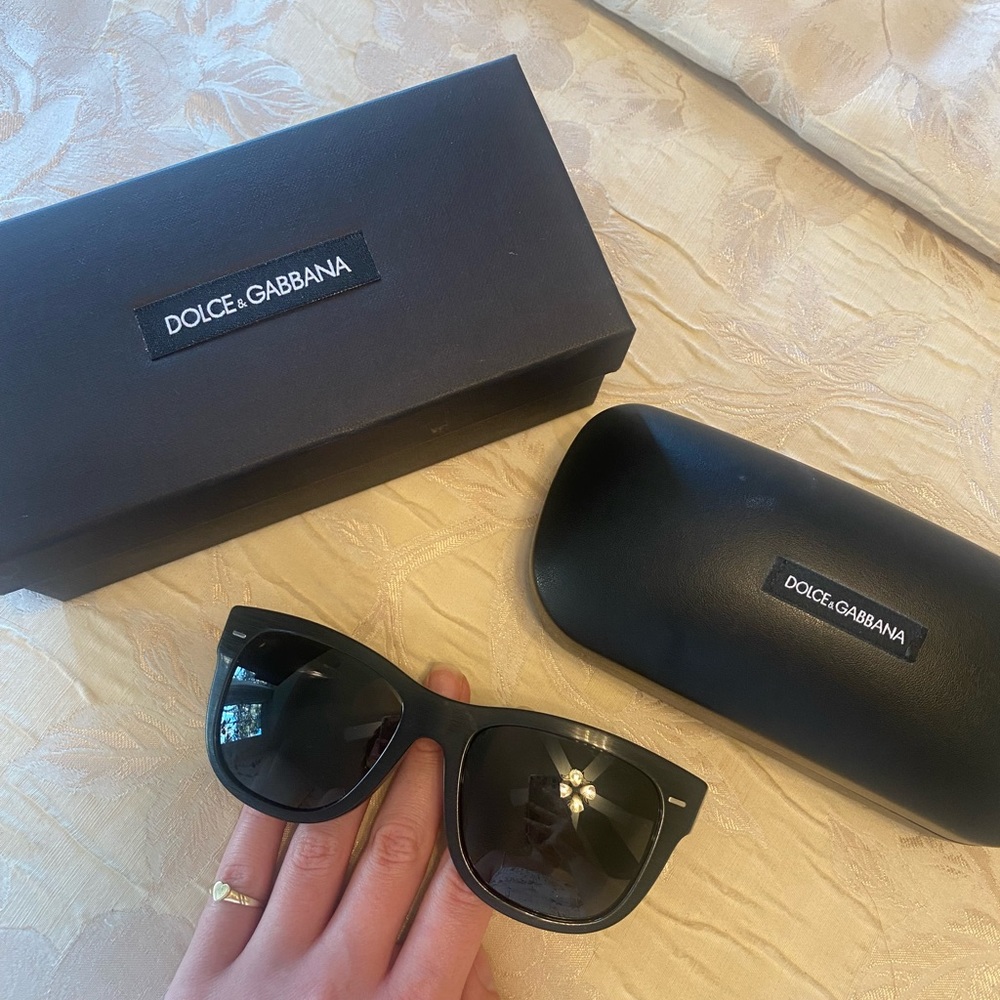 BRAND NEW Dolce and Gabbana black sunglasses! Case, box, & everything included!